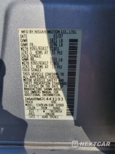 Zdjęcie 12 z 12 samochodu: 2007 NISSAN FRONTIER CREW CAB LE VIN:1N6AD09W67C443193 - miniatura