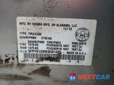 Zdjęcie 13 z 13 samochodu: 2014 HONDA RIDGELINE SPECIAL EDITION VIN:5FPYK1F89EB501405 - miniatura