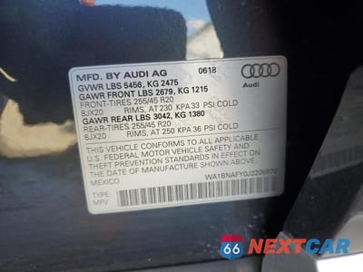Zdjęcie 13 z 13 samochodu: 2018 AUDI Q5 PREMIUM PLUS VIN:WA1BNAFY0J2206870 - miniatura