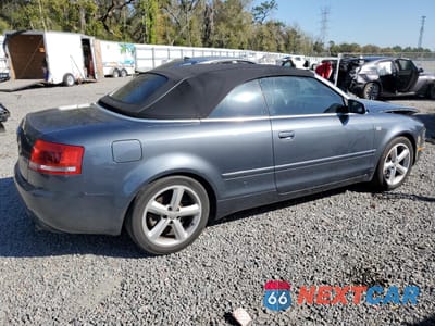 Trzecie zdjęcie samochodu z tyłu: 2007 AUDI A4 3.2 CABRIOLET QUATTRO VIN:WAUDH48H67K021491 - miniatura