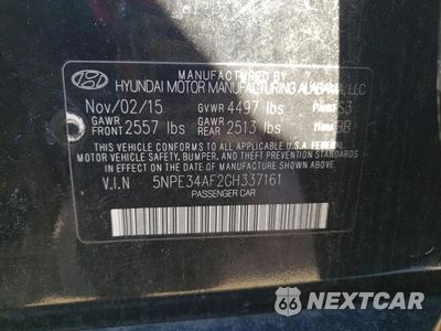 Zdjęcie 12 z 12 samochodu: 2016 HYUNDAI SONATA SPORT VIN:5NPE34AF2GH337161 - miniatura