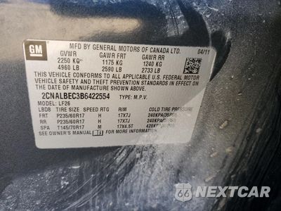 Zdjęcie 14 z 14 samochodu: 2011 CHEVROLET EQUINOX LS VIN:2CNALBEC3B6422554 - miniatura