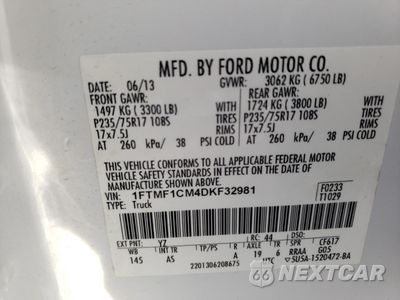 Zdjęcie 12 z 12 samochodu: 2013 FORD F150 VIN:1FTMF1CM4DKF32981 - miniatura