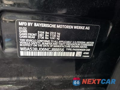 Zdjęcie 12 z 12 samochodu: 2022 BMW 540 I VIN:WBA53BJ06NCJ88856 - miniatura