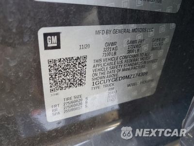 Zdjęcie 12 z 13 samochodu: 2021 CHEVROLET SILVERADO K1500 LTZ VIN:1GCUYGED9MZ174309 - miniatura