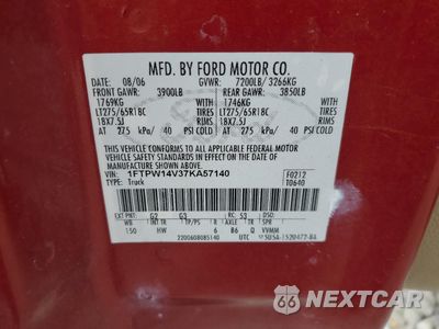 Zdjęcie 12 z 12 samochodu: 2007 FORD F150 SUPERCREW VIN:1FTPW14V37KA57140 - miniatura