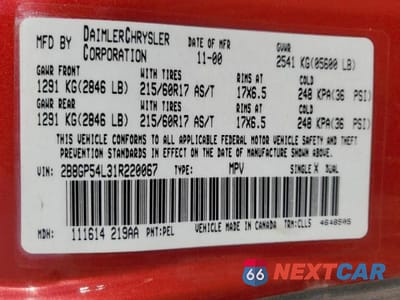 Zdjęcie 13 z 13 samochodu: 2001 DODGE GRAND CARAVAN ES VIN:2B8GP54L31R220067 - miniatura