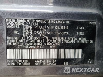 Zdjęcie 13 z 14 samochodu: 2019 TOYOTA RAV4 LIMITED VIN:2T3Y1RFV9KW034430 - miniatura