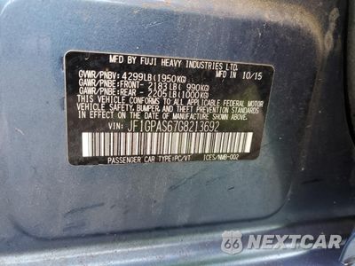 Zdjęcie 14 z 14 samochodu: 2016 SUBARU IMPREZA SPORT VIN:JF1GPAS67G8213692 - miniatura