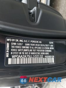 Zdjęcie 12 z 12 samochodu: 2020 PORSCHE PANAMERA BASE VIN:WP0AA2A75LL102132 - miniatura