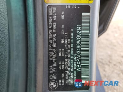 Zdjęcie 13 z 13 samochodu: 2006 BMW X3 3.0I VIN:WBXPA93496WG92141 - miniatura