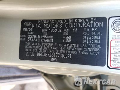 Zdjęcie 13 z 13 samochodu: 2007 KIA SPORTAGE EX VIN:KNDJE723477310921 - miniatura