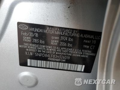 Zdjęcie 12 z 13 samochodu: 2018 HYUNDAI ELANTRA SEL VIN:5NPD84LF8JH326019 - miniatura