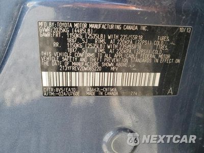Zdjęcie 12 z 12 samochodu: 2013 TOYOTA RAV4 LIMITED VIN:2T3YFREV2DW065220 - miniatura