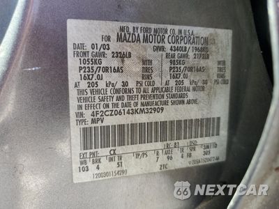 Zdjęcie 15 z 15 samochodu: 2003 MAZDA TRIBUTE ES VIN:4F2CZ06143KM32909 - miniatura
