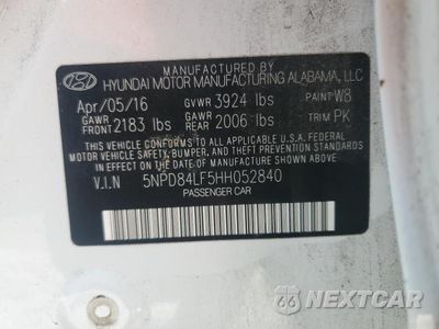 Zdjęcie 12 z 12 samochodu: 2017 HYUNDAI ELANTRA SE VIN:5NPD84LF5HH052840 - miniatura