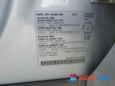 Zdjęcie 14 z 14 samochodu: 2018 AUDI SQ5 PREMIUM PLUS VIN:WA1A4AFY1J2155507 - miniatura