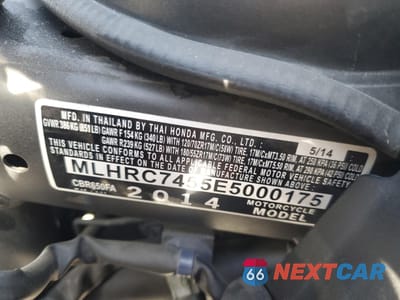 Zdjęcie 9 z 9 samochodu: 2014 HONDA CBR650 FA VIN:MLHRC7455E5000175 - miniatura