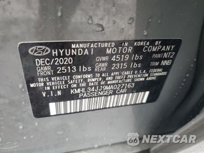 Zdjęcie 12 z 13 samochodu: 2021 HYUNDAI SONATA HYBRID VIN:KMHL34JJ9MA027163 - miniatura