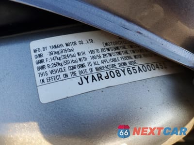 Zdjęcie 9 z 9 samochodu: 2005 YAMAHA FZ6 SC VIN:JYARJ08Y65A000452 - miniatura