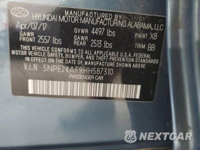 Zdjęcie 15 z 15 samochodu: 2017 HYUNDAI SONATA SE VIN:5NPE24AF9HH587310 - miniatura