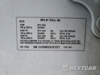 Zdjęcie 14 z 14 samochodu: 2020 TESLA MODEL Y VIN:5YJYGDEE3LF012577 - miniatura