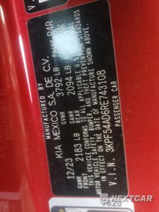 Zdjęcie 14 z 14 samochodu: 2024 KIA FORTE GT LINE VIN:3KPF54AD6RE743108 - miniatura