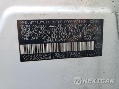 Zdjęcie 12 z 12 samochodu: 2017 LEXUS IS 350 VIN:JTHBE1D23H5030649 - miniatura