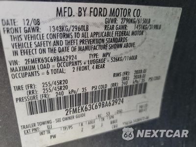Zdjęcie 13 z 13 samochodu: 2009 FORD FLEX LIMITED VIN:2FMEK63C69BA62924 - miniatura