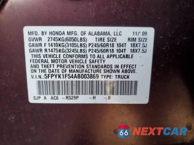 Zdjęcie 14 z 14 samochodu: 2010 HONDA RIDGELINE RTL VIN:5FPYK1F54AB003869 - miniatura