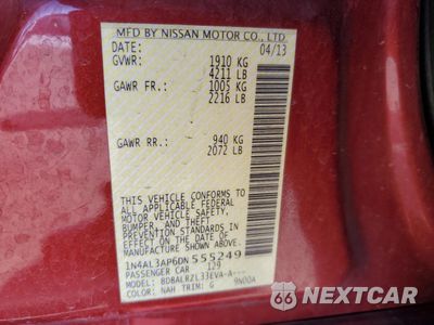 Zdjęcie 14 z 14 samochodu: 2013 NISSAN ALTIMA 2.5 VIN:1N4AL3AP6DN555249 - miniatura