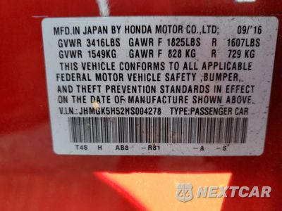 Zdjęcie 15 z 16 samochodu: 2017 HONDA FIT LX VIN:JHMGK5H52HS004278 - miniatura