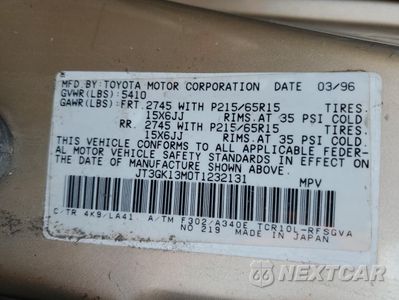 Zdjęcie 13 z 13 samochodu: 1996 TOYOTA PREVIA LE VIN:JT3GK13M0T1232131 - miniatura