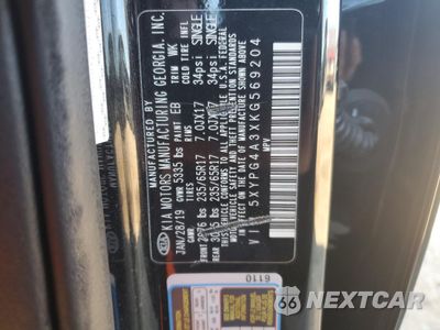 Zdjęcie 15 z 15 samochodu: 2019 KIA SORENTO L VIN:5XYPG4A3XKG569204 - miniatura