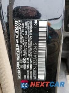 Zdjęcie 12 z 12 samochodu: 2003 MERCEDES-BENZ C 240 VIN:WDBRF61J33A412345 - miniatura