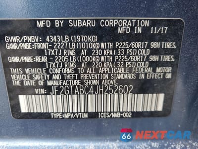 Zdjęcie 15 z 16 samochodu: 2018 SUBARU CROSSTREK PREMIUM VIN:JF2GTABC4JH252602 - miniatura