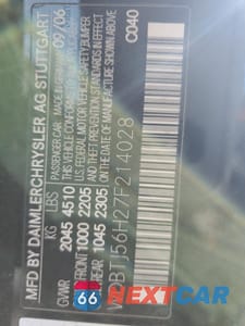 Zdjęcie 12 z 12 samochodu: 2007 MERCEDES-BENZ CLK 350 VIN:WDBTJ56H27F214028 - miniatura