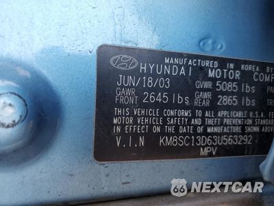 Zdjęcie 14 z 14 samochodu: 2003 HYUNDAI SANTA FE GLS VIN:KM8SC13D63U563292 - miniatura