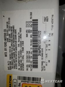 Zdjęcie 12 z 12 samochodu: 2016 FORD FUSION SE VIN:3FA6P0H71GR159522 - miniatura