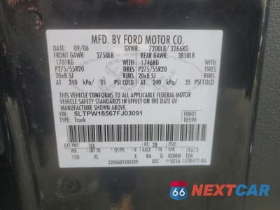 Zdjęcie 12 z 12 samochodu: 2007 LINCOLN MARK LT VIN:5LTPW18567FJ03091 - miniatura