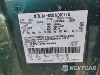 Zdjęcie 12 z 12 samochodu: 2008 FORD F150 SUPERCREW VIN:1FTPW12V58FA99869 - miniatura