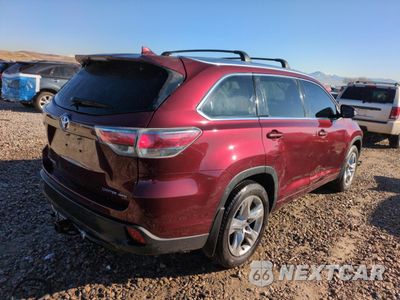 Trzecie zdjęcie samochodu z tyłu: 2014 TOYOTA HIGHLANDER LIMITED VIN:5TDDKRFH9ES011273 - miniatura