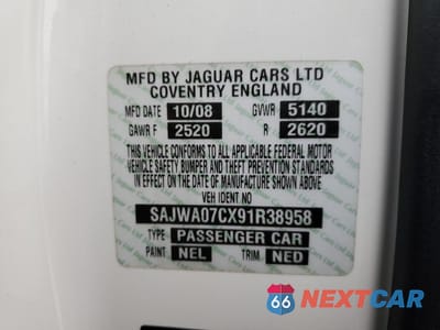 Zdjęcie 12 z 12 samochodu: 2009 JAGUAR XF SUPERCHARGED VIN:SAJWA07CX91R38958 - miniatura