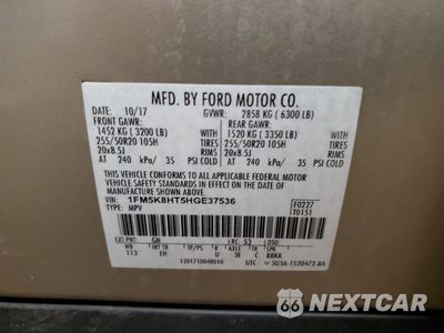 Zdjęcie 14 z 15 samochodu: 2017 FORD EXPLORER PLATINUM VIN:1FM5K8HT5HGE37536 - miniatura