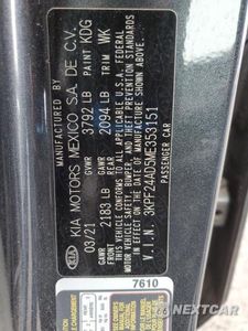 Zdjęcie 12 z 12 samochodu: 2021 KIA FORTE FE VIN:3KPF24AD5ME353151 - miniatura