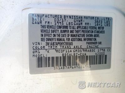 Zdjęcie 13 z 14 samochodu: 2017 NISSAN SENTRA S VIN:3N1AB7AP6HY286945 - miniatura