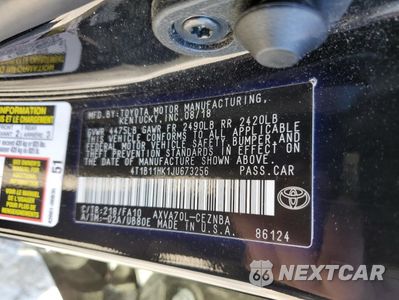 Zdjęcie 12 z 12 samochodu: 2018 TOYOTA CAMRY L VIN:4T1B11HK1JU673256 - miniatura