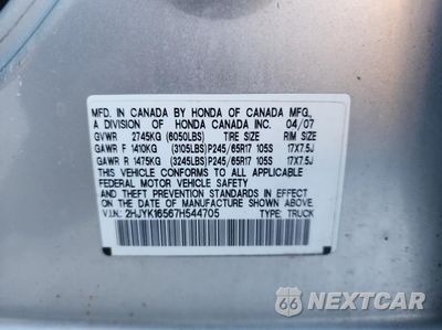 Zdjęcie 10 z 10 samochodu: 2007 HONDA RIDGELINE RTL VIN:2HJYK16567H544705 - miniatura