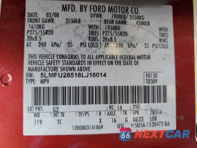 Zdjęcie 13 z 13 samochodu: 2008 LINCOLN NAVIGATOR VIN:5LMFU28518LJ16014 - miniatura