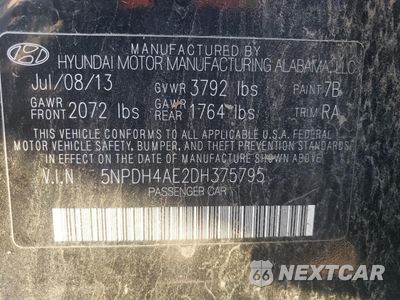Zdjęcie 15 z 15 samochodu: 2013 HYUNDAI ELANTRA GLS VIN:5NPDH4AE2DH375795 - miniatura